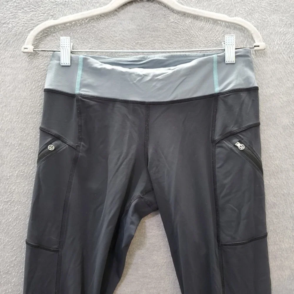 Lululemon Women Activewear Pants 8 Black Leggings Pockets Mid Rise 30 in‎ Inseam